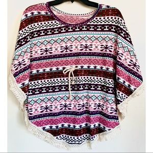 NWOT Cinched Waist Purple Poncho